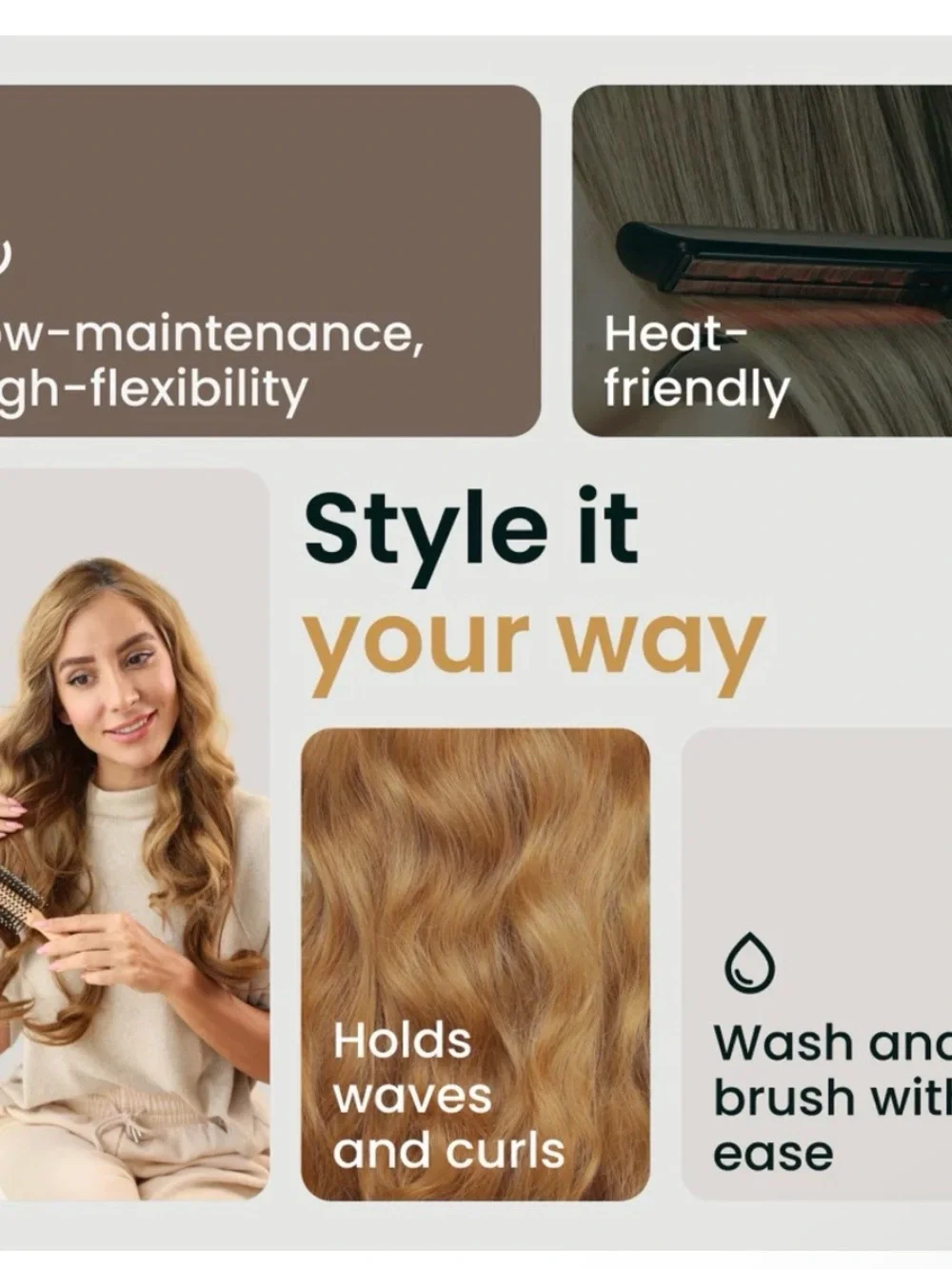 Thathair Halo 16” Coffee Brown Extensions- WAVY